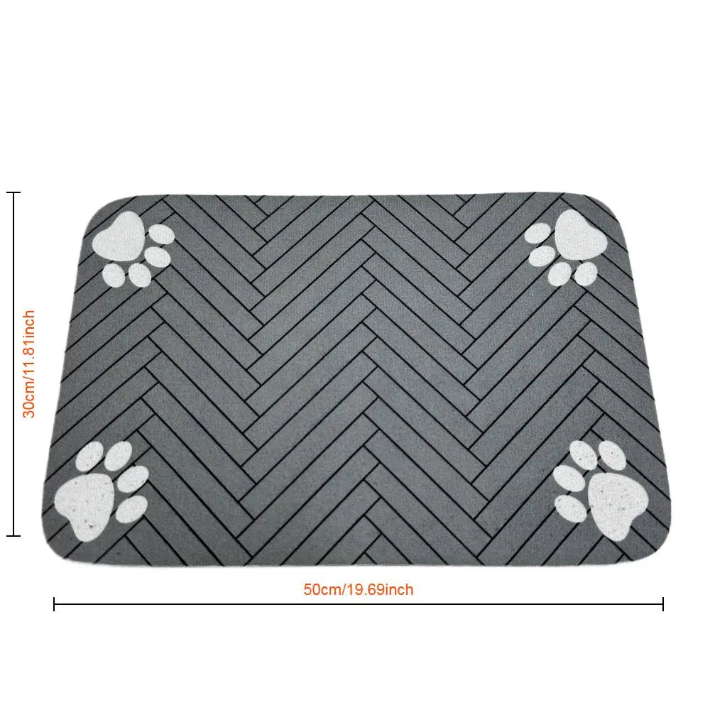 Non-Slip Water Absorbent Pet Feeding Mat for Dogs and Cats