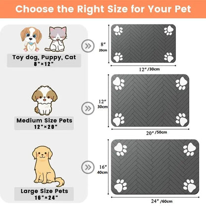 Non-Slip Water Absorbent Pet Feeding Mat for Dogs and Cats