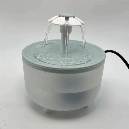 Automatic USB Electric Cat Water Fountain with Mute Operation and 1200ml Recirculating Filter System