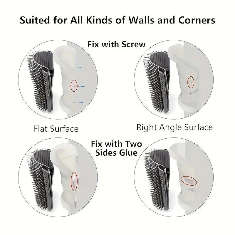 Cat Corner Brush - Soft Self-Grooming Massage Tool for Cats and Dogs, 1 Count Interactive Home Entertainment Accessory