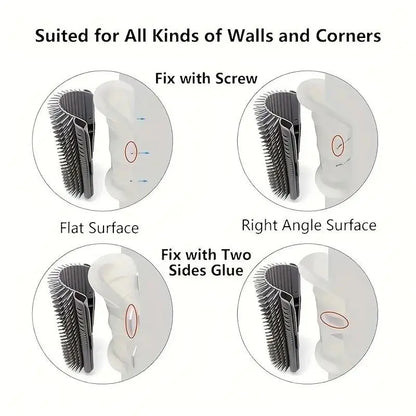 Cat Corner Brush - Soft Self-Grooming Massage Tool for Cats and Dogs, 1 Count Interactive Home Entertainment Accessory