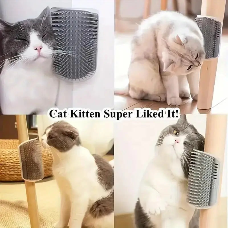 Cat Corner Brush - Soft Self-Grooming Massage Tool for Cats and Dogs, 1 Count Interactive Home Entertainment Accessory