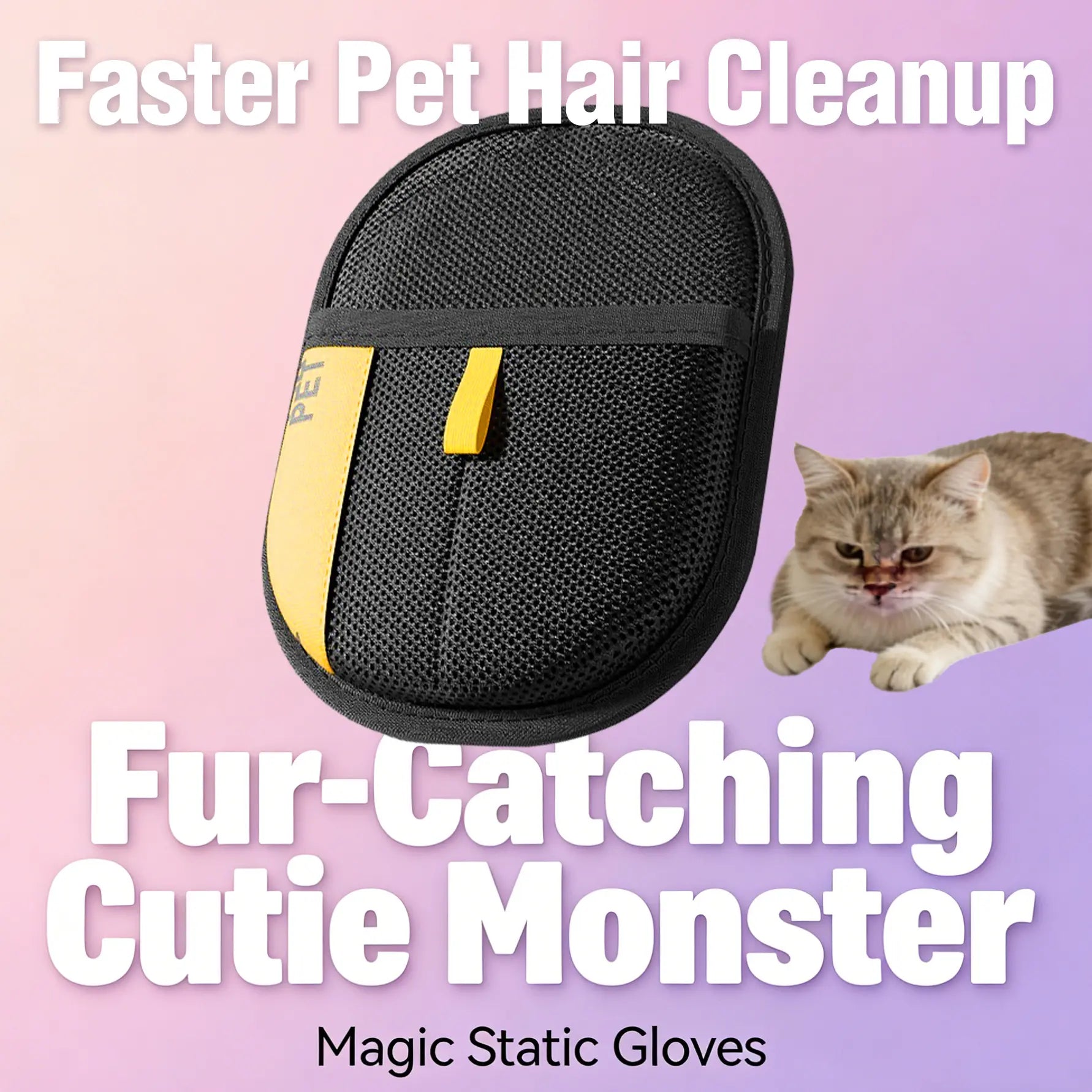 Electrostatic Pet Hair Removal Glove - Reusable Fur Cleaner for Carpets, Upholstery, Clothing, and Furniture, Effectively Eliminates Loose Hair and Dust, Shedding Grooming Tool