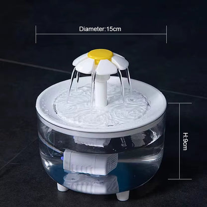 Automatic USB Electric Cat Water Fountain with Mute Operation and 1200ml Recirculating Filter System
