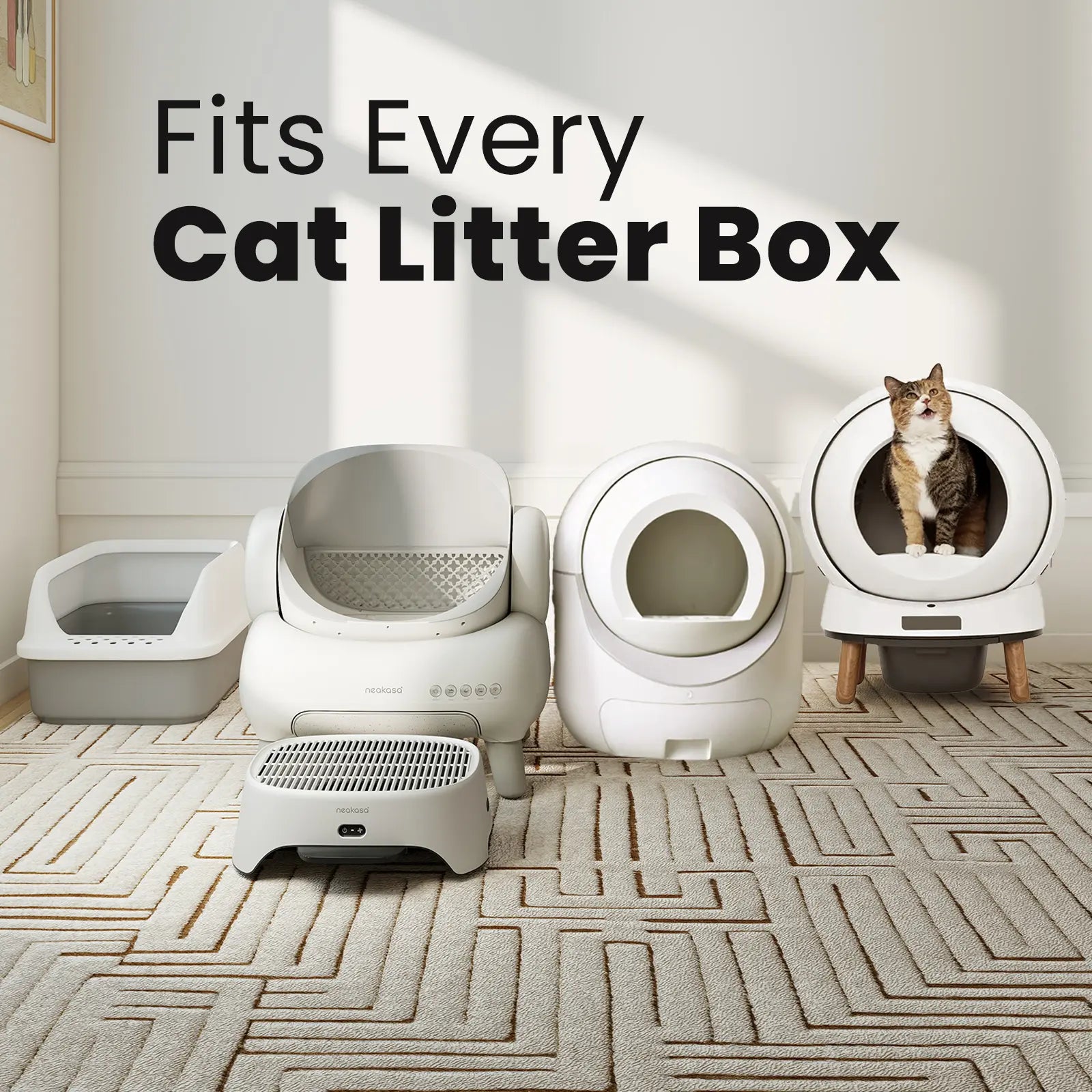 Neakasa Airstep Pet Air Purifier with Three Modes for Odor, Dust, and Pet Hair Control, Compatible with M1 Plus, M1 Lite, and Various Litter Boxes
