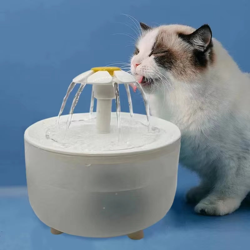 Automatic USB Electric Cat Water Fountain with Mute Operation and 1200ml Recirculating Filter System