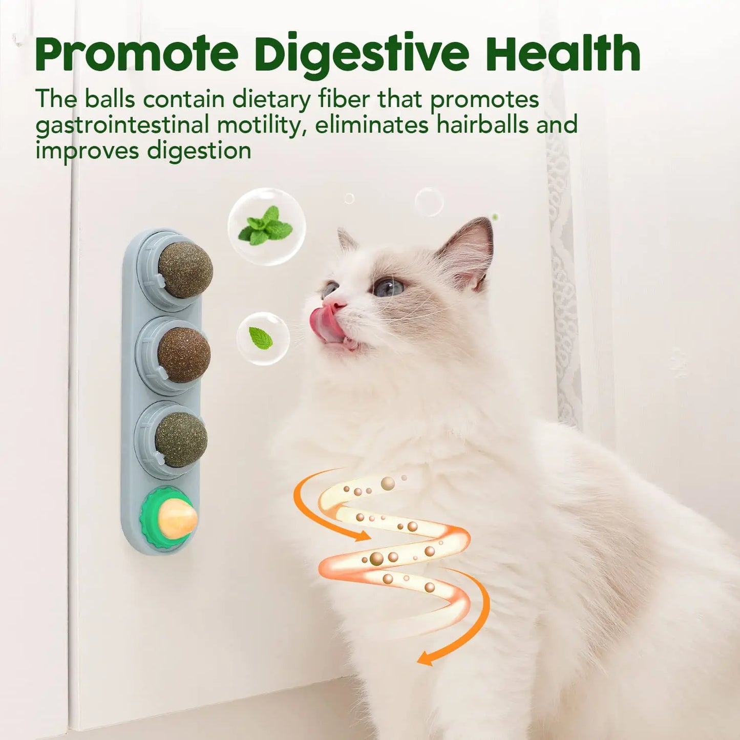 Catnip and Silvervine Chew Balls - 4 Pack, Dental Treats for Cats, Edible Toys for Energy and Flavor, Suitable for All Breeds