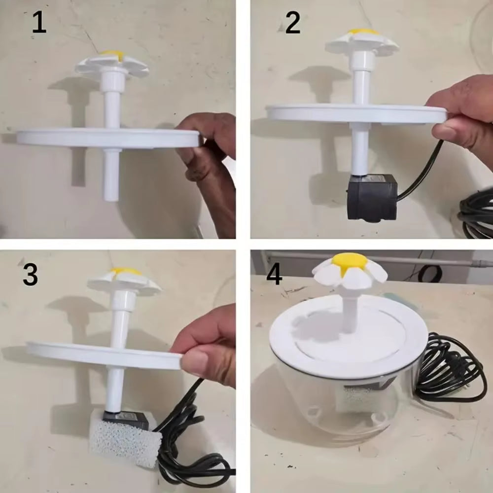 Automatic USB Electric Cat Water Fountain with Mute Operation and 1200ml Recirculating Filter System