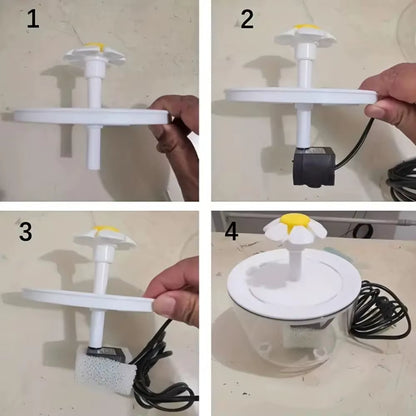 Automatic USB Electric Cat Water Fountain with Mute Operation and 1200ml Recirculating Filter System