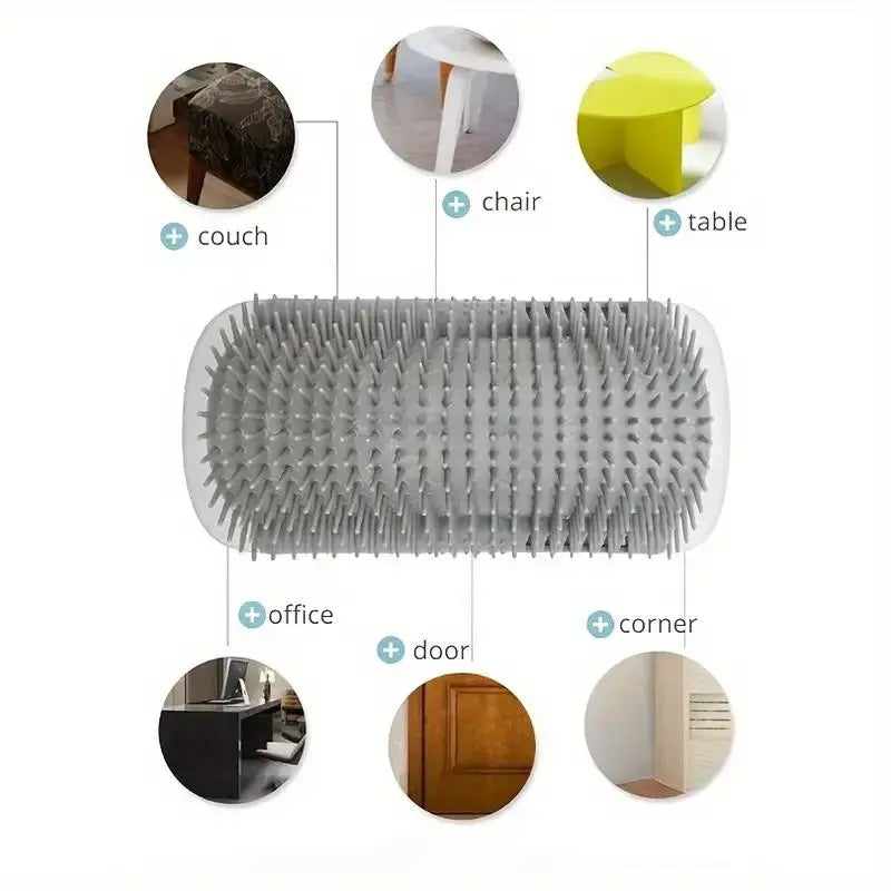 Cat Corner Brush - Soft Self-Grooming Massage Tool for Cats and Dogs, 1 Count Interactive Home Entertainment Accessory