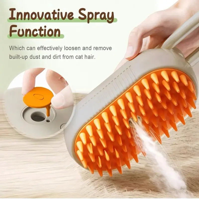 Furevercare Pet Steam Brush for Shedding with Anti-Static Technology and USB Rechargeable Design for Dogs, Cats, and Other Pets