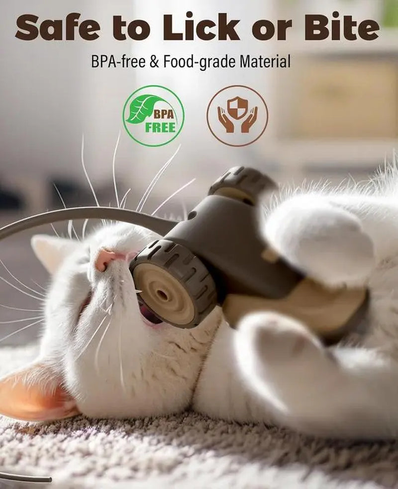 3-in-1 Interactive Cat Toy: Automatic Moving Mouse with Dual-Speed Settings, Includes Hanging Feather Strings and Wiggly Silicone Tail for Engaging Indoor Play for Cats and Kittens