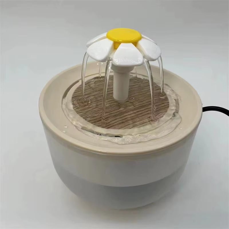Automatic USB Electric Cat Water Fountain with Mute Operation and 1200ml Recirculating Filter System