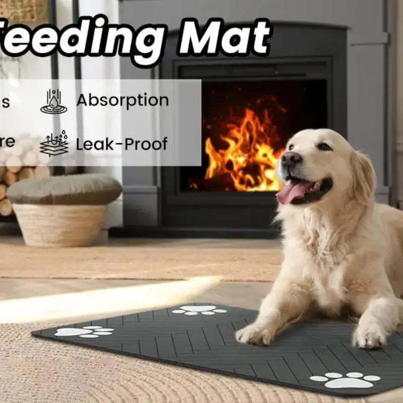 Non-Slip Water Absorbent Pet Feeding Mat for Dogs and Cats