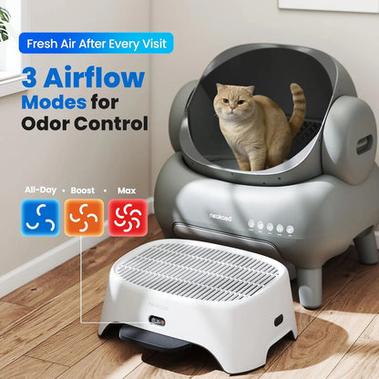 Neakasa Airstep Pet Air Purifier with Three Modes for Odor, Dust, and Pet Hair Control, Compatible with M1 Plus, M1 Lite, and Various Litter Boxes