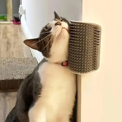 Cat Corner Brush - Soft Self-Grooming Massage Tool for Cats and Dogs, 1 Count Interactive Home Entertainment Accessory